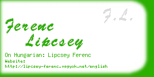 ferenc lipcsey business card